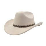 MEN WOMEN SUEDE COWBOY FEDORA ETHNIC DESIGN_CWAH04420