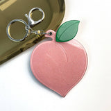 CREATIVE PEACH MIRROR WITH KEYCHAIN PORTABLE CUTE_CWMM6384