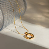 IRREGULAR HAMMERED ROUND SNAKE BONE NECKLACE_CWAJE1377