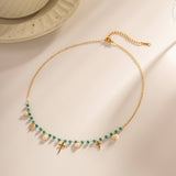 NEW BLUE CROSS PEARL NECKLACE_CWAJE1425