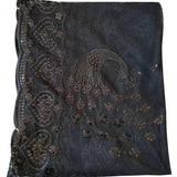 PEACOCK EMBROIDERED SEQUINED TASSEL CAPE_CWASC1077