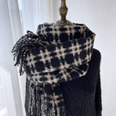 RETRO PLAID SCARF SOFT WARM COUPLE WINTER WRAP_CWASC1471