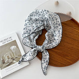 LACE TRIM COTTON LINEN FLORAL TRIANGLE SCARF_CWASC0850