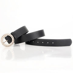 CLASSIC VINTAGE ROUND RHINESTONE PEARL BUCKLE BELT_CWABE0400