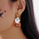 CREATIVE GHOST PUMPKIN DROP EARRINGS FOR WOMEN_CWAJE05623