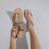 NEW COLOR DIAMOND BEACH ROUND TOE FLAT SHOES_CWSHS0650
