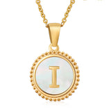 18K GOLD STAINLESS STEEL SHELL LETTER NECKLACE_CWAJE0686