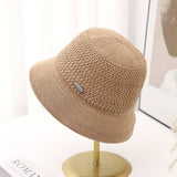 HOLLOW BREATHABLE CASUAL KNITTED BUCKET HAT_CWAB2842
