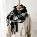 AESTHETIC PLAID FRINGE SCARF FOR FALL WINTER_CWASC2767