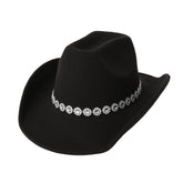 SPIRAL SEQUIN BRIM WESTERN FELT FEDORA HAT_CWAH3625