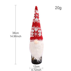 Cwmm9411_Christmas Faceless Doll Knitted Wine Bottle Hat