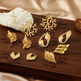 18K CORAL STAINLESS STEEL HEART EARRINGS_CWMM3649