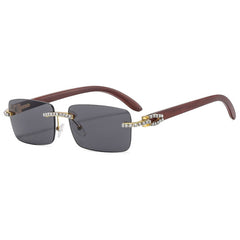 RHINESTONE FRAMELESS SQUARE SUNGLASSES FOR WOMEN_CWASG1159