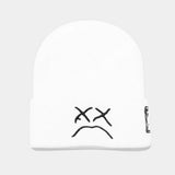 CRYING FACE EMBROIDERED KNITTED HAT CWAH2144