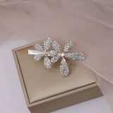 PEARL RHINESTONE FLOWER HAIRPIN DUCKBILL CLIP_CWAHA4741
