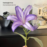 Vintage Autumn Artificial Lily With Bud And Bloom_Cwmm6504