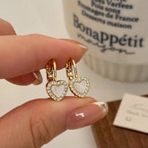 Valentines Day High-End Zircon Heart Earrings