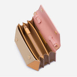 GEOMETRIC CONTRASTING COLOR PATCHWORK HANDL BAG_CWAB1932