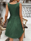 Solid Color,Cinched-Waist,Niche Sleeveless Dress