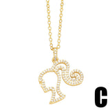 GOLD PLATED DIAMOND FLOWER PENDANT NECKLACE_CWAJE0893