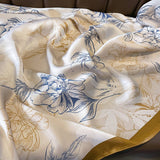 Lightweight Satin Square Scarf For Sun Travel Wr