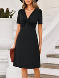 V-Neck Waist Slimming Temperament Dress