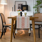 GEOMETRIC TASSEL HOLIDAY TABLE RUNNER_CWMM0994