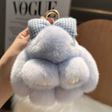 CUTE PLUSH DOLL BOW BUNNY CAR KEYCHAIN PENDANT_CWMM2477