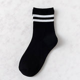 2 STRIPE COTTON MID SOCKS FOR WOMEN WHOLESALE_CWMS070