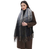 GRADIENT FRINGE SCARF FALL WINTER JACQUARD WRAP_CWASC0874