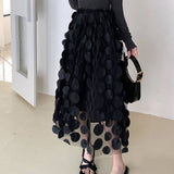 THREE DIMENSIONAL FLORAL TULLE MESH SKIRT_CWBLS0395