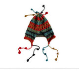 COLORFUL BALL EARFLAP LACE UP TASSEL KNITTED HAT_CWAH2061