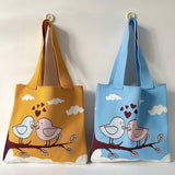 CARTOON BIRD KNITTED SHOULDER BAG HANDBAG_CWAB1540