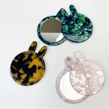 CUTE BUNNY COMPACT MIRROR ACETATE FLORAL_CWMM6374