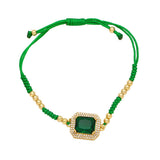 BOHEMIAN COLORED ZIRCON GEOMETRIC SQUARE BRACELET_CWAJE1041