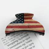 Cwaha1235_4Th Of July Flag Print Hair Claw Clip