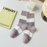 Versatile Color-Block Striped Women'S Socks_Cwms0912