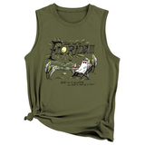 Trendy Loose Fit Tank, Funny Print For Women