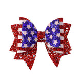 GLITTER STAR FLAG BOW HAIR CLIP SET FOR KIDS_CWAHA6690