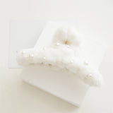 Pearl Fuzzy Hair Claw Clips For Fall,Winter_Cwaha0376