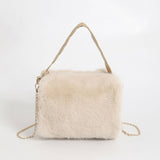 PLUSH TOTE HANDBAG SOFT CHAIN SHOULDER BAG_CUAB00582