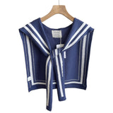 DOUBLE ROW STRIPED FRAME KNITTED SHAWL_CWASC0846