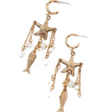 OCEAN SERIES STARFISH CONCH PEARL EARRINGS_CWAJE5121