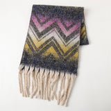 Zigzag Color Stripe Fringe Scarf For Winter_Cwasc2761