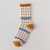 NEW CUTE BLUE PLAID SOCKS_CWMS0474