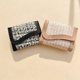 Simple Tweed Panel Trifold Wallet_Cwab06223