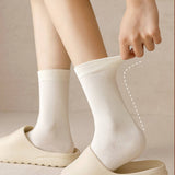 SOLID COLOR BONELESS SOCKS STACKED MID TUBE SOCKS_CWMS1116