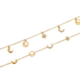 18K GOLD MOON STAR TASSEL BRACELET WITH CRYSTALS_CWAJE4662