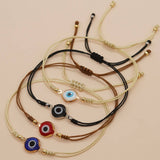 Bohemian Style Gold Bead Glass Eye Bracelet_Cwmm3869