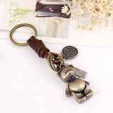 MOVABLE CARTOON BEAR LEATHER KEYCHAIN_CWMM4700